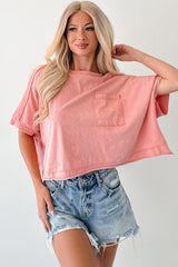 Kendrick Acid Wash Crop Top (Peach)