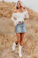 Throne Ready Off The Shoulder Lace Bodysuit (Ivory)