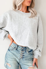 Right At Home Elastic Hem Sweatshirt (Heather Gray)