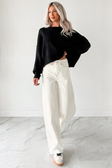 Lucian High Rise Wide Leg Jemina Jeans (Ivory)