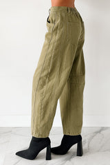 Hansen Hight Rise Barrel Jeans (Olive)