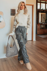 New Horizons Abstract Turtle Neck Sweater (Cream)