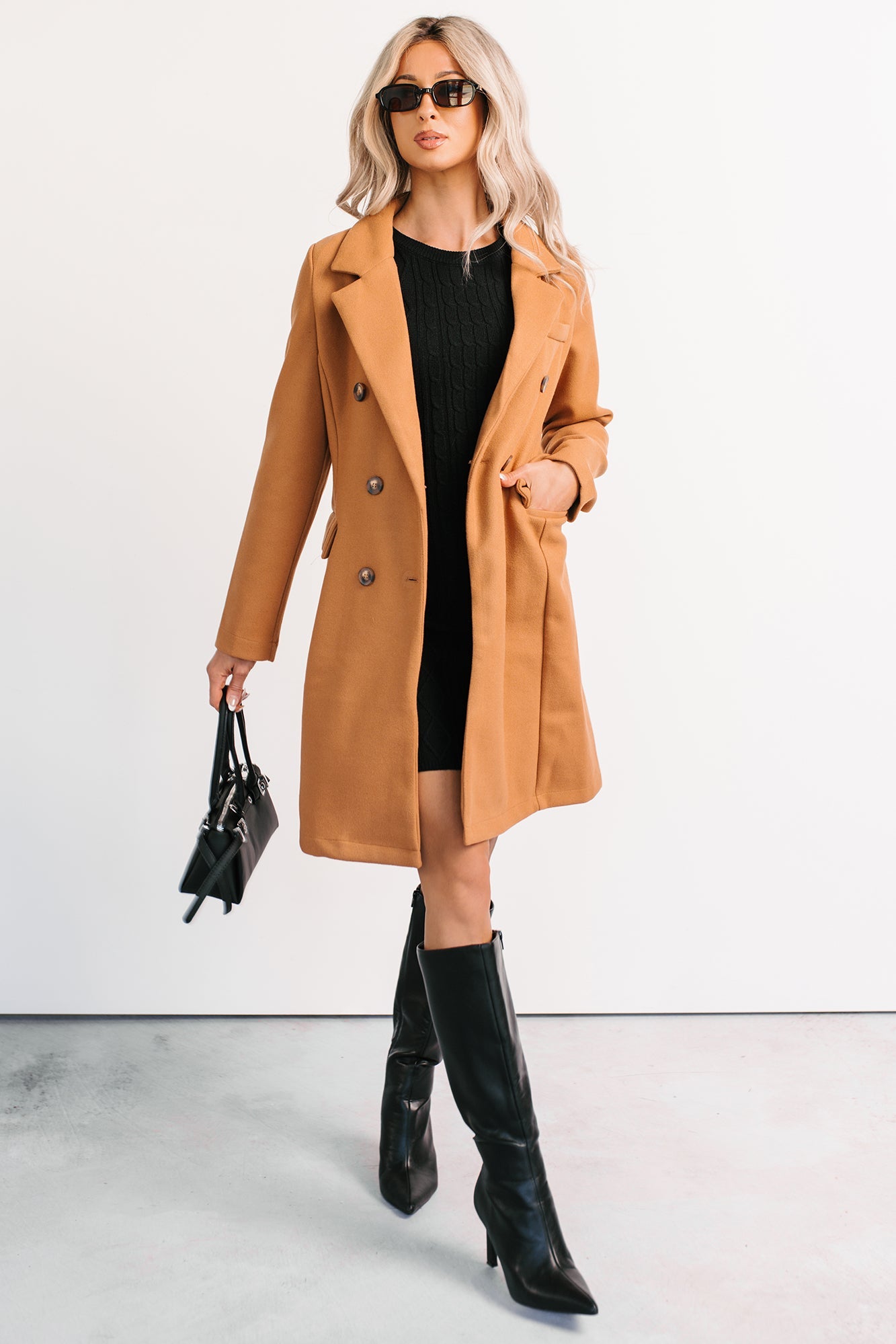 Downtown Drift Button Up Lightweight Coat (Camel)
