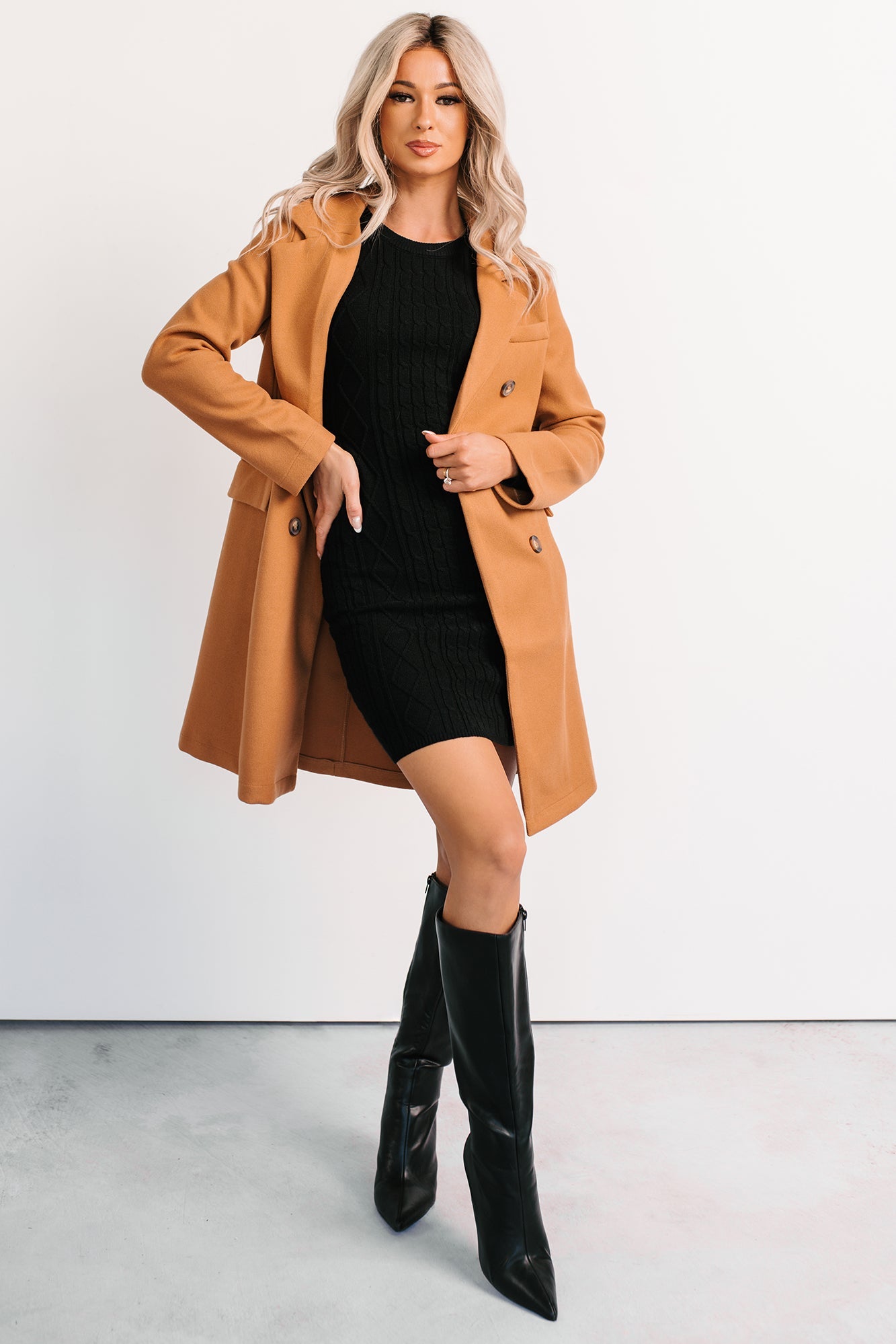 Downtown Drift Button Up Lightweight Coat (Camel)