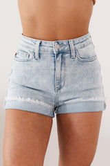 Sheena High Rise Judy Blue Denim Shorts (Light)