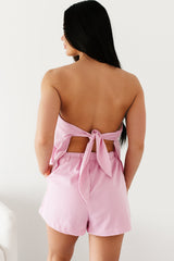 Flawless Fashion Strapless Top & Shorts Set (Pink)