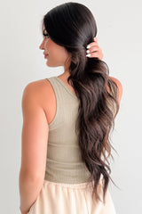 Fresh Start Scoop Neck Sleeveless Ribbed Top (Sage)