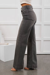 Arabella High Rise Flare Hidden Jeans (Grey)