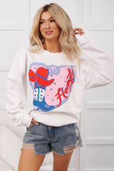 Howdy Romance Graphic Sweatshirt (White)