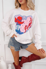 Howdy Romance Graphic Sweatshirt (White)