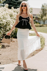The Air I Breathe Linen Shoulder Tie Tank Top (Black)