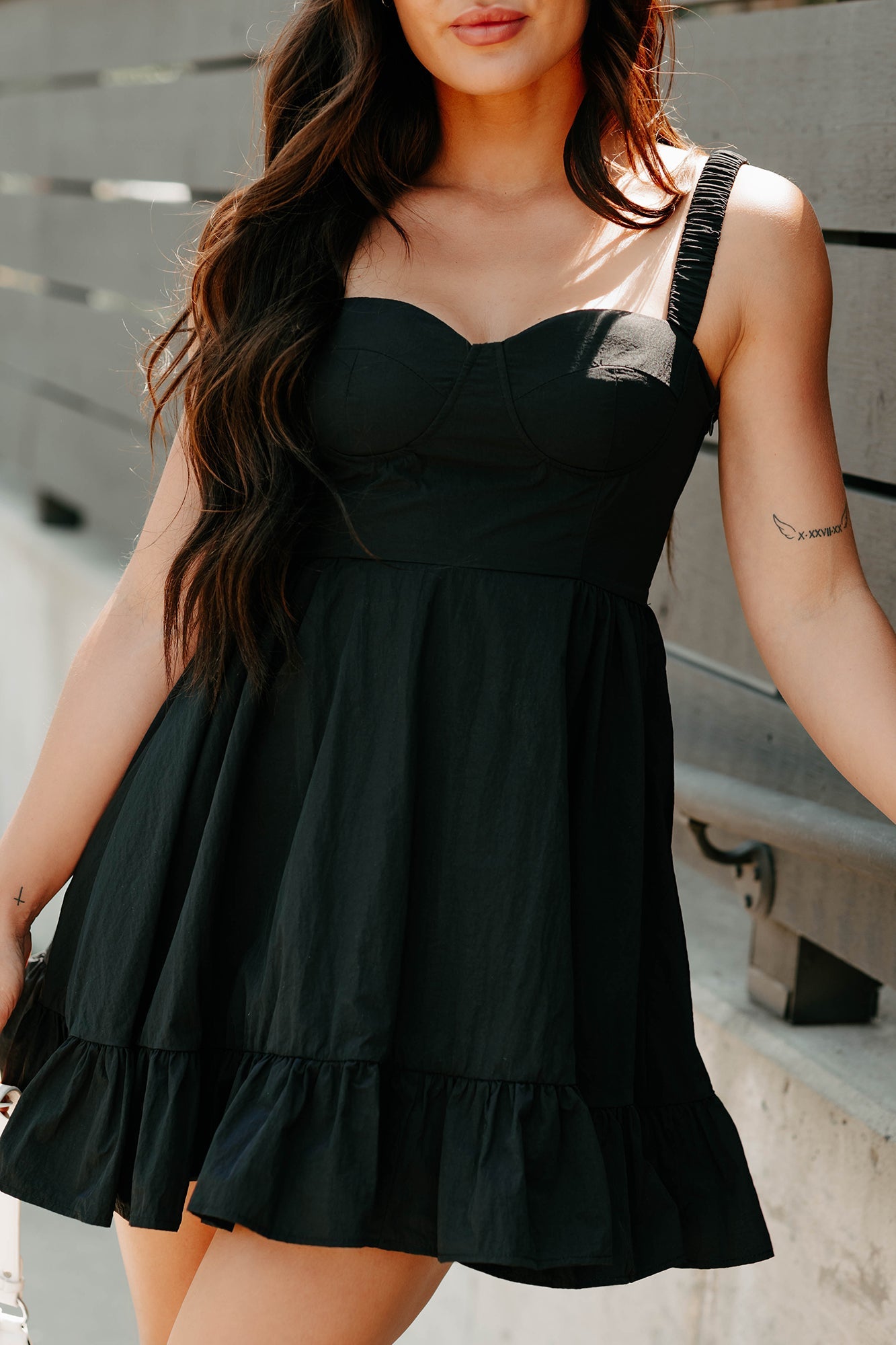 Dahlia Dreams Sleeveless Mini Dress (Black)