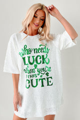 "When You're This Cute" Sequin Mini Dress (White)