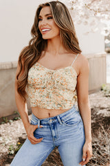 Earthy Bliss Floral Tank Top (Lemon/Orange)
