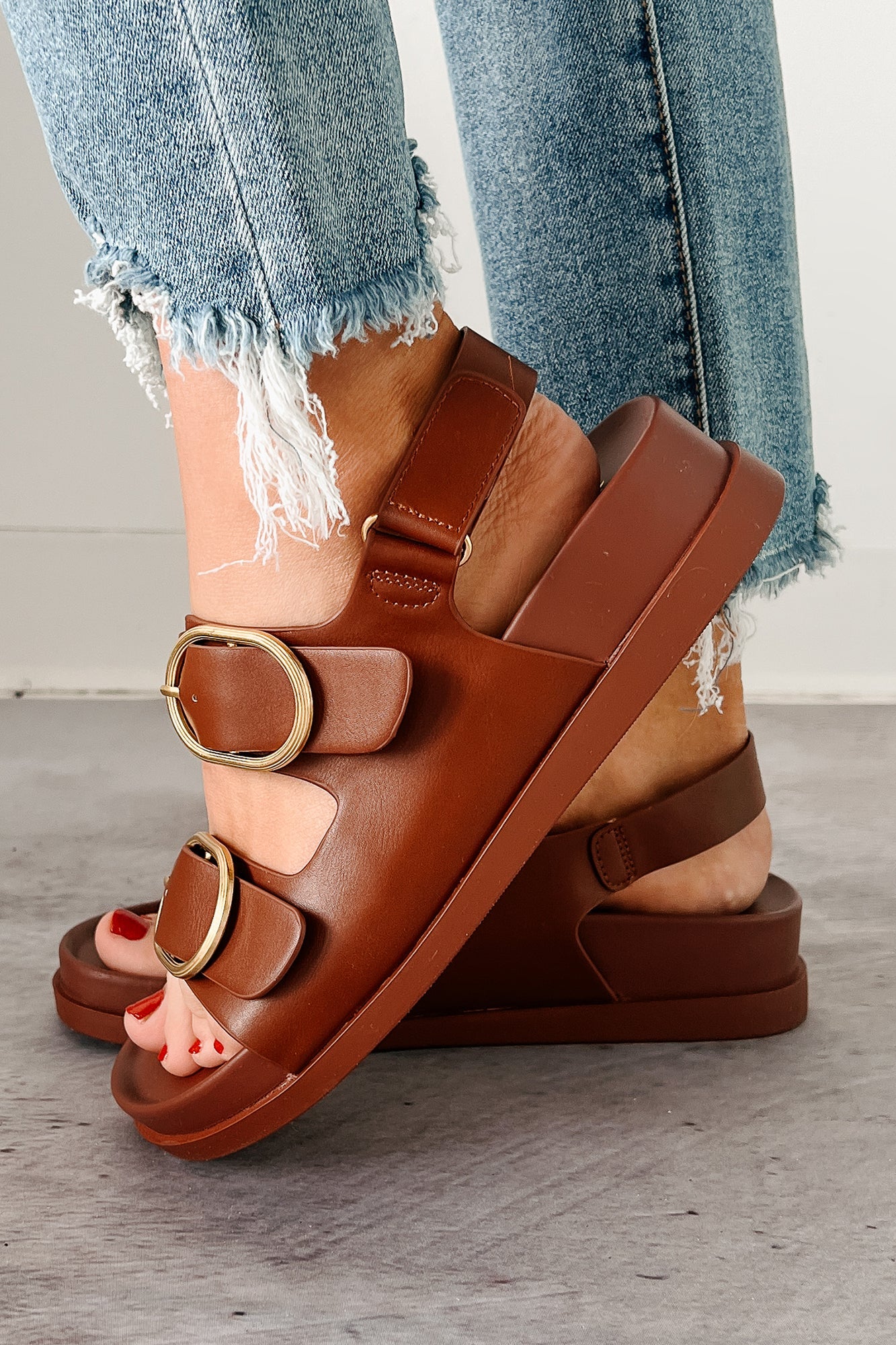 Breaking Boundaries Ankle Strap Sandals (Brown)