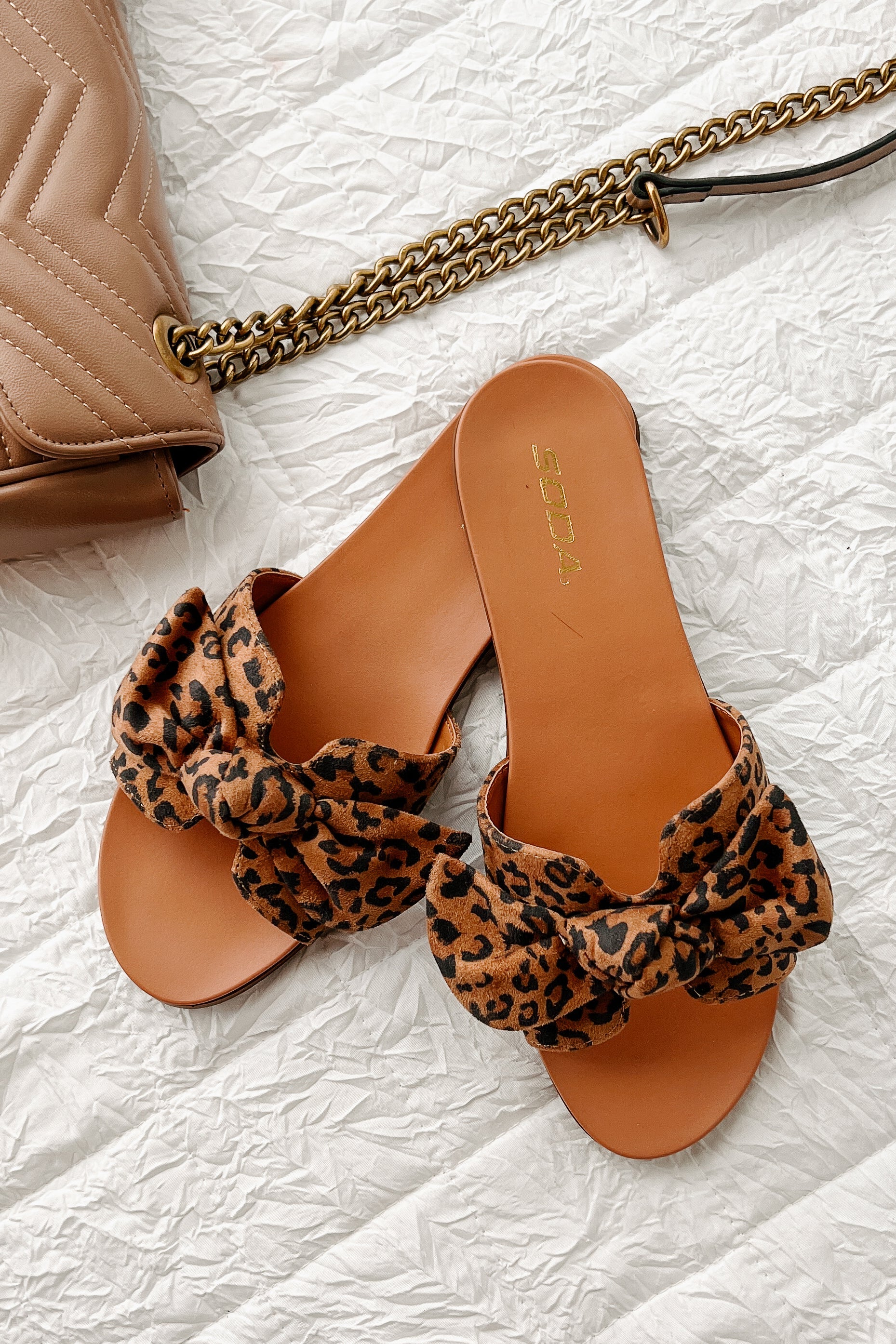 Glam Goals H Cut Bow Strap Sandals (Leopard)