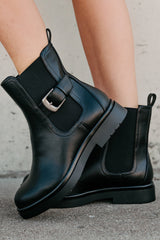 Me After You Platform Round Toe Booties (Black)