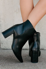 Polished Path Block Heel Ankle Boots (Black)