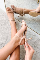 Dreaming Bold Ankle Strap Kitten Heels (Nude)