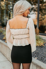 Cute With It Sweetheart Neck Bow Detail Top (Ivory)