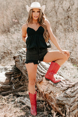 Tangled In You Crochet Bubble Tank (Black)
